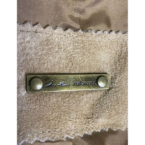 I.E. Relaxed Tan Women's Vintage Leather Jacket Size Large - Picture 10 of 16